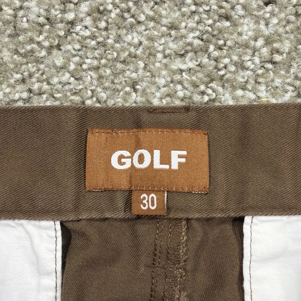 Golf Le Fleur Wang Brown Chino Pants Embroidered Size 34/30 Great Condition